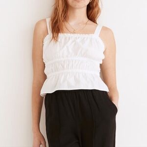 Madewell Poplin Sophia Peplum Tank-Size XL